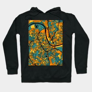 Nashville Map Pattern in Orange & Teal Hoodie